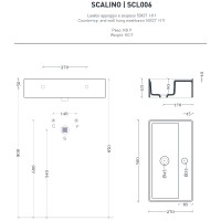 Раковина Artceram Scalino 50 SCL006 01 00 Белая фаянс подвесная, накладная