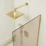 Шторка на ванну Maybah Glass MGV-70-3у 800x1400 в узком профиле Золото стекло бронзовое