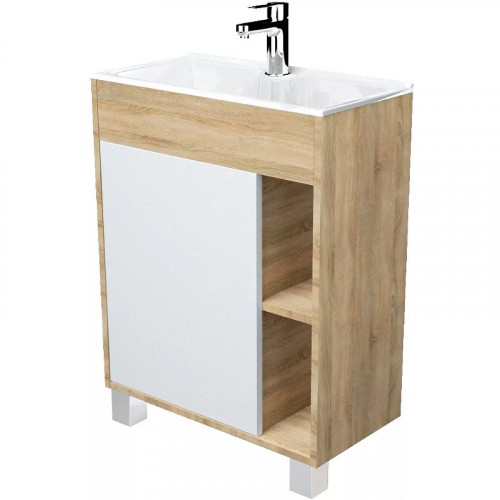 Тумба с раковиной 1MarKa Lido 60Н У83300 Дуб сонома Белый МДФ / ЛДСП