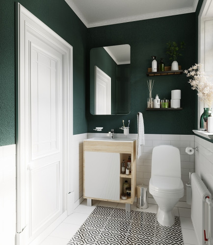 Тумба с раковиной 1MarKa Lido 60Н У83300 Дуб сонома Белый МДФ / ЛДСП