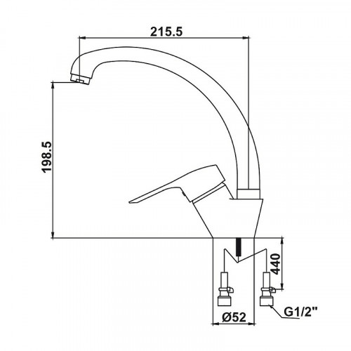 Смеситель для кухни Kaiser City 21044 Хром латунь