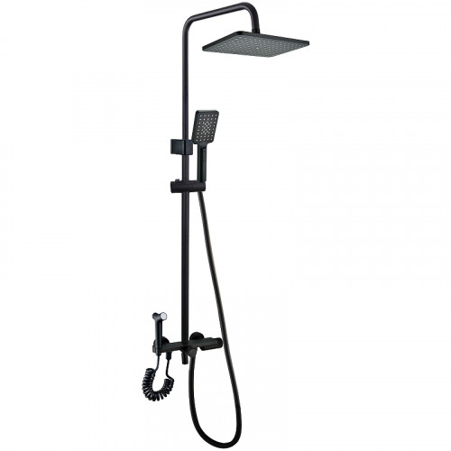 Душевая система Royce Crown RCS-112201BL Черная матовая латунь на стену