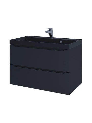 Тумба с раковиной Uperwood Tanos-Classic Quartz 80 3930421700 подвесная цвет Черный матовый