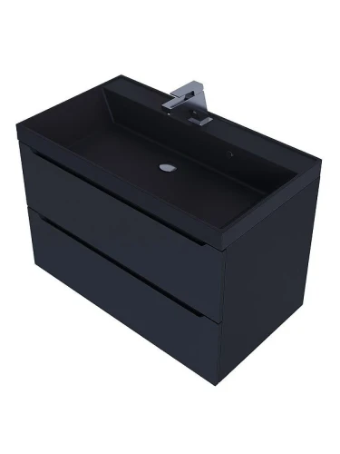Тумба с раковиной Uperwood Tanos-Classic Quartz 80 3930421700 подвесная цвет Черный матовый