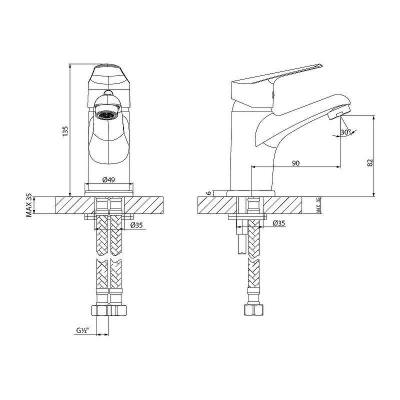 Смеситель для раковины Lemark Partner LM6506C Хром