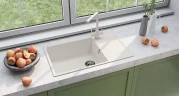 Кухонная мойка Ulgran Quartz Prima 860-01 Жасмин искусственный камень (литьевой мрамор) встраиваемый