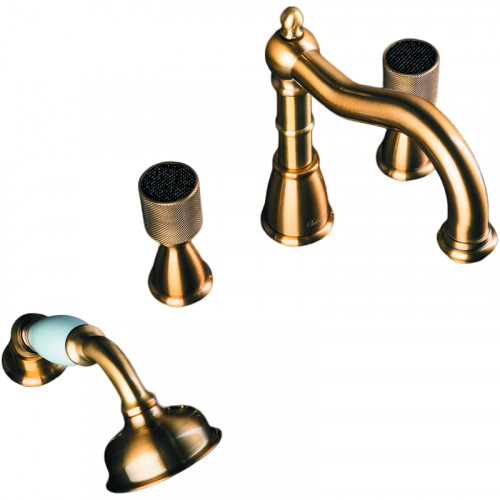 Смеситель на борт ванны Boheme Royal Cristal 391-Royal/CRST black Бронза латунь