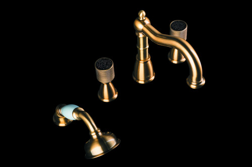 Смеситель на борт ванны Boheme Royal Cristal 391-Royal/CRST black Бронза латунь