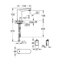 Смеситель для раковины Grohe Euroeco Cosmopolitan E 36330001 Хром латунь