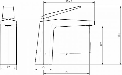 Смеситель для раковины Boheme Venturo 371-SGM Оружейная сталь глянцевая латунь