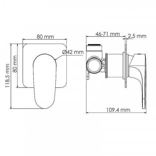 Смеситель для душа WasserKRAFT Neckar 2151 Золото глянцевое латунь встраиваемый
