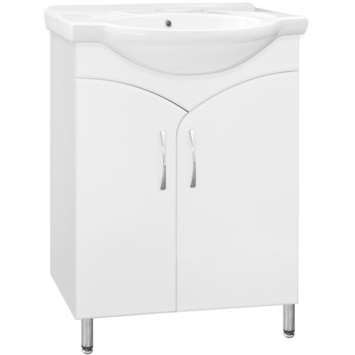 Тумба под раковину Style Line Эко Стандарт 15 Байкал 60 Белый глянец МДФ / ЛДСП