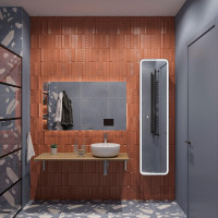 Комплект мебели для ванной DIWO Элиста 120 подвесной цвет Белый муар Светлое дерево