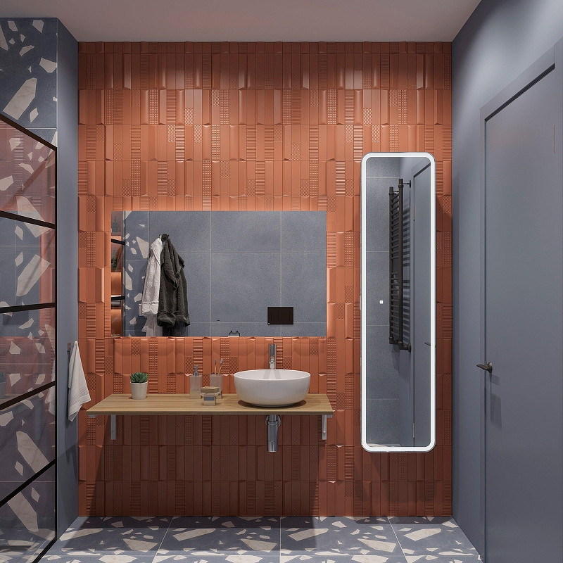 Комплект мебели для ванной DIWO Элиста 120 подвесной цвет Белый муар Светлое дерево