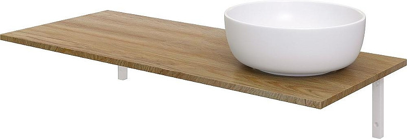 Комплект мебели для ванной DIWO Элиста 120 подвесной цвет Белый муар Светлое дерево