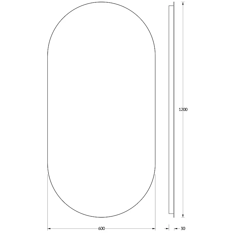 Зеркало Evoform Ledshine 120x60 BY 2588 с подсветкой 26.5 W - без выключателя - нейтральный белый свет стекло