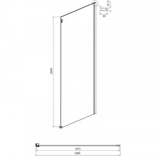 Душевая стенка Ambassador Benefit 110 110HBB профиль Черный cтекло тонированное