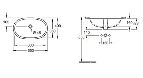 Раковина Villeroy&amp;Boch O.Novo 65 41626001 Альпийский белый