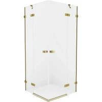 Душевой уголок New Trendy Avexa Gold 80х100 EXK-1778 профиль Брашированное золото стекло прозрачное
