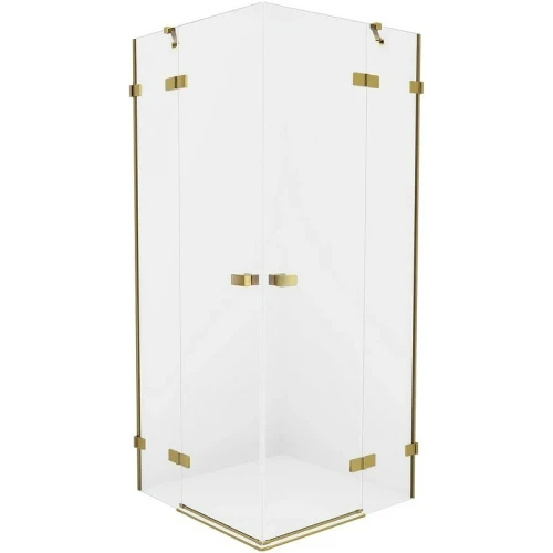 Душевой уголок New Trendy Avexa Gold 80х100 EXK-1778 профиль Брашированное золото стекло прозрачное