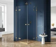 Душевой уголок New Trendy Avexa Gold 80х100 EXK-1778 профиль Брашированное золото стекло прозрачное