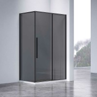 Душевой уголок Vincea Slim-N 110x90 VSR-4SN9011CGB профиль Черный стекло тонированное