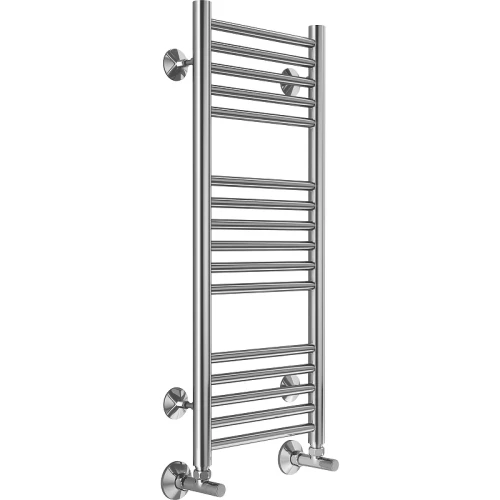 Водяной полотенцесушитель Terminus Аврора П16 300x800 4670078529299 Хром, нижнее подключение, G 1/2" ВР, с угловым соединением нержавеющая сталь