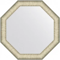 Зеркало Evoform Octagon 60x60 BY 7422 в багетной раме - Брашированное серебро 59 мм