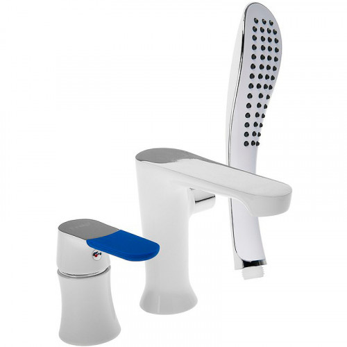 Смеситель на борт ванны Frap H34 F1134 Белый Хром латунь