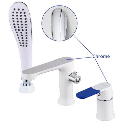 Смеситель на борт ванны Frap H34 F1134 Белый Хром латунь