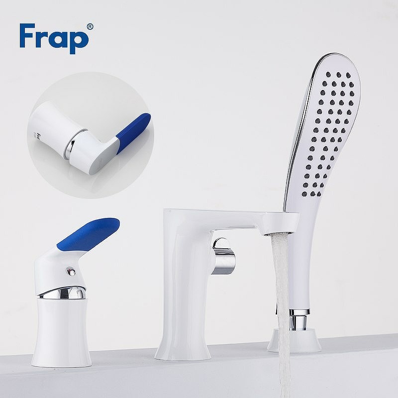 Смеситель на борт ванны Frap H34 F1134 Белый Хром латунь
