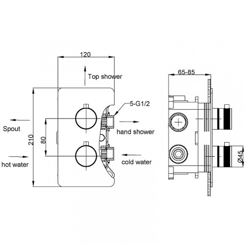 Смеситель для душа Boheme Cell 134-3-MW с термостатом Белый матовый латунь встраиваемый
