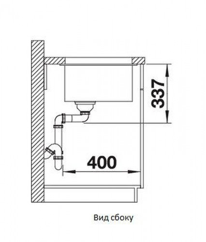 Кухонная мойка Blanco Subline 800-U 523142 Темная скала искусственный камень (литьевой мрамор) встраиваемый