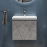 Тумба с раковиной Vigo Geometry 50 032 бетон-com подвесная цвет Бетон Белый