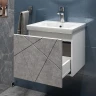 Тумба с раковиной Vigo Geometry 50 032 бетон-com подвесная цвет Бетон Белый
