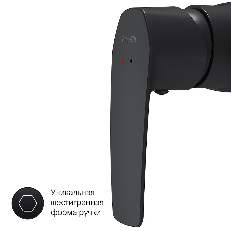Смеситель для душа AM.PM Gem F90A20022 Черный латунь на стену
