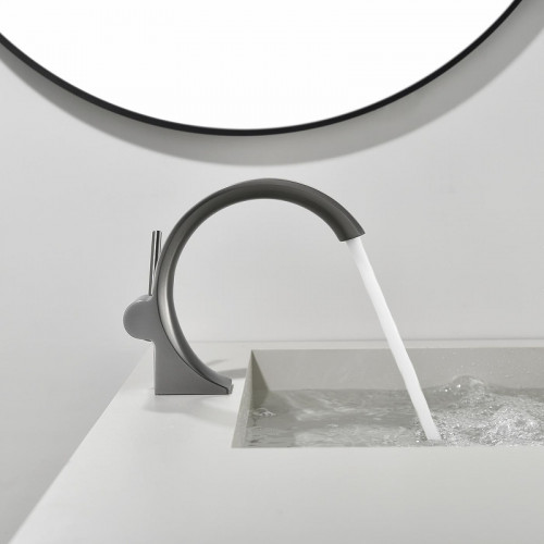 Смеситель для раковины Black&amp;White Gravity GF-7106-GM 7106GM цвет Оружейная сталь