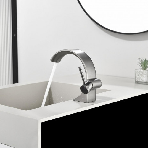 Смеситель для раковины Black&amp;White Gravity GF-7106-GM 7106GM цвет Оружейная сталь