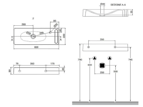 Раковина Scarabeo Soft-Hung-Cube 60 1511 цвет Белый