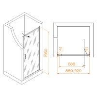 Душевая дверь RGW Stilvoll SV-05Gr 90 70320509-1510 профиль Серый стекло Ribbed
