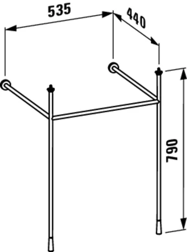 Консоль под раковину Laufen Kartell by 60 3.8533.5.450.000.1 цвет Черный матовый