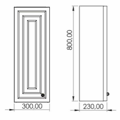 Подвесной шкаф Creavit Kayra 30 KY1030.01.MAN Антрацит МДФ / ЛДСП