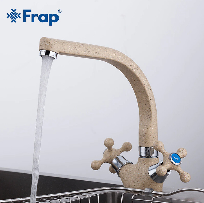 Смеситель для кухни Frap H5408 F5408-10 Светло-бежевый