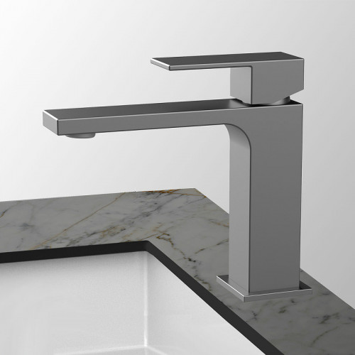 Смеситель для раковины Vincea Cube VBF-1C01GM Вороненая сталь латунь