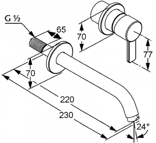 Смеситель для раковины Kludi Zenta 382450575 Хром латунь встраиваемый