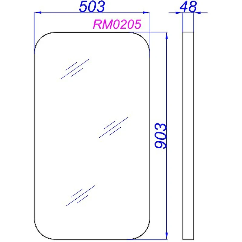 Зеркало Aqwella RM 50 RM0205BLK Черное стекло
