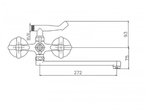 Смеситель для ванны Cron CN2125 универсальный Хром