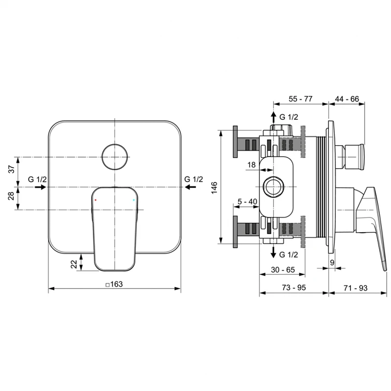 Смеситель для душа Ideal Standard Ceraplan BD263XG цвет Черный матовый