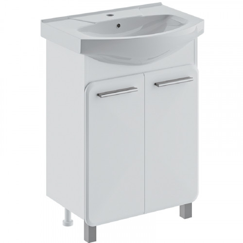 Тумба под раковину Runo Эрика 60 00-00004147 Белая МДФ / ЛДСП