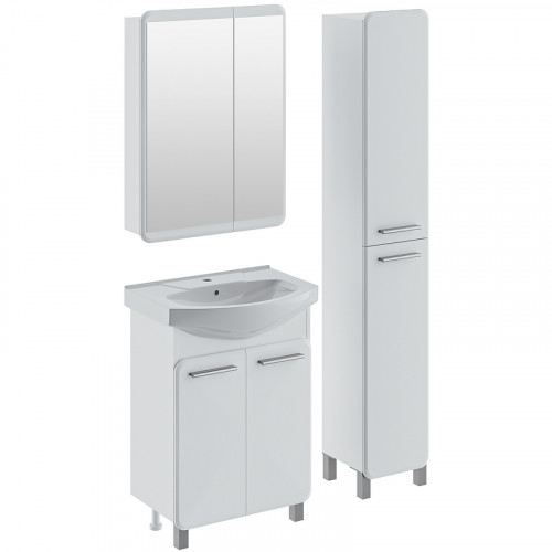 Тумба под раковину Runo Эрика 60 00-00004147 Белая МДФ / ЛДСП